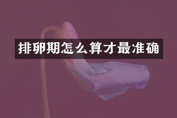 排卵期怎么算才最准确