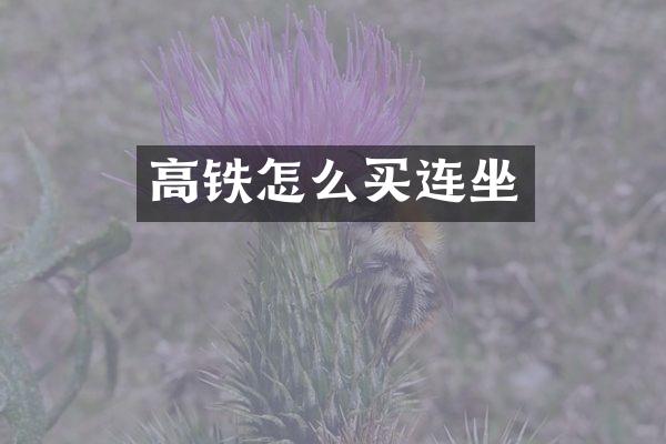 高铁怎么买连坐