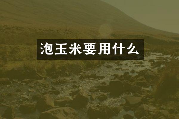 泡玉米要用什么