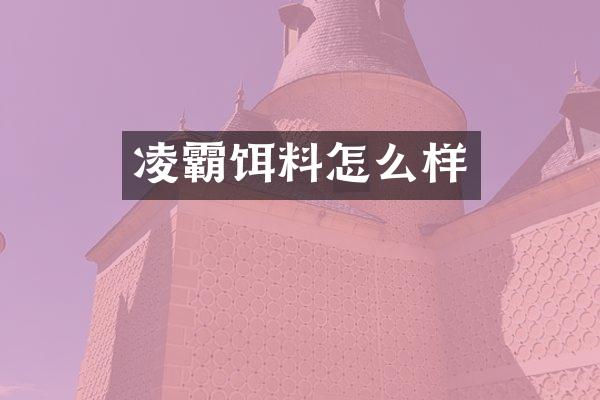 凌霸饵料怎么样