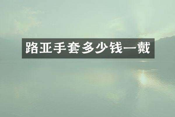 路亚手套多少钱一戴