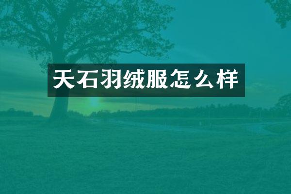 天石羽绒服怎么样