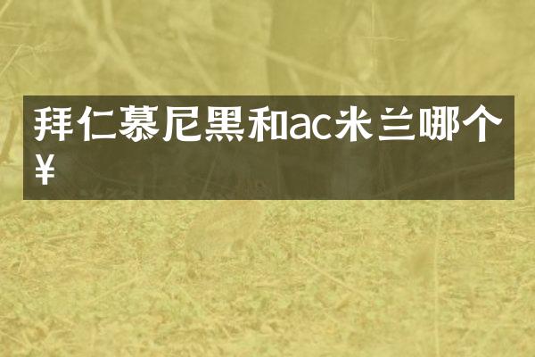 拜仁慕尼黑和ac米兰哪个好