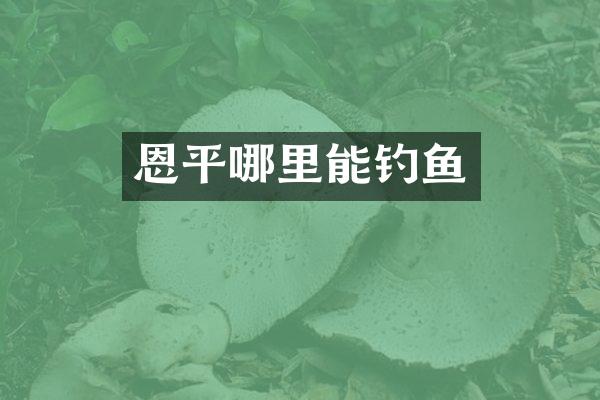 恩平哪里能钓鱼