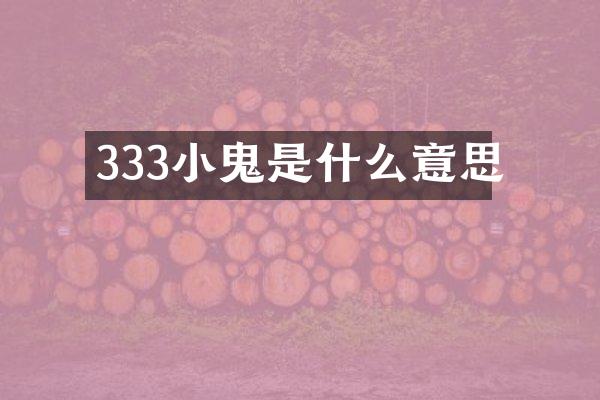 333小鬼是什么意思