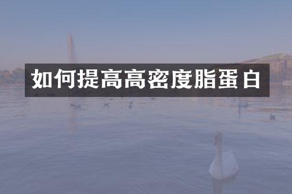 如何提高高密度脂蛋白