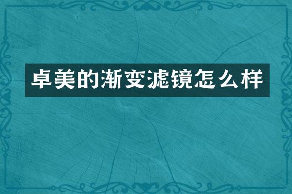 卓美的渐变滤镜怎么样