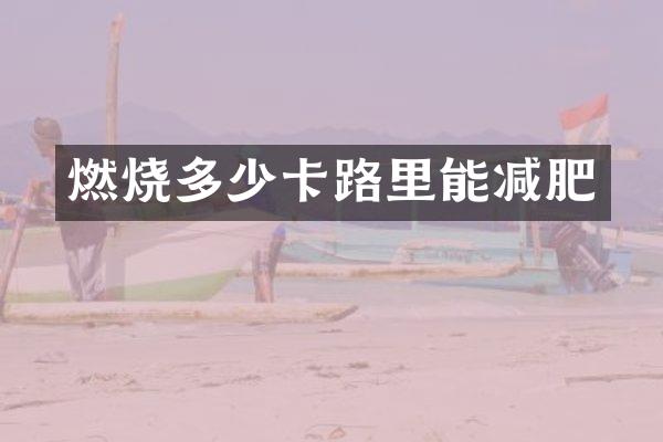 燃烧多少卡路里能减肥