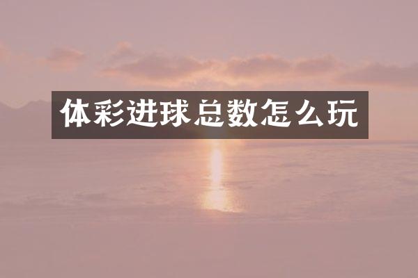 体彩进球总数怎么玩