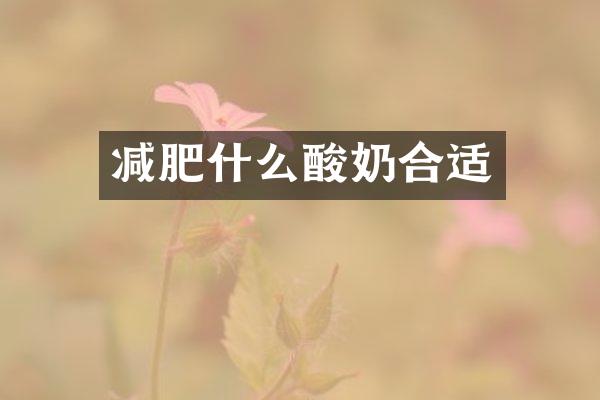 减肥什么酸奶合适