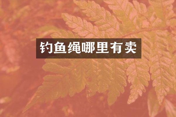 钓鱼绳哪里有卖
