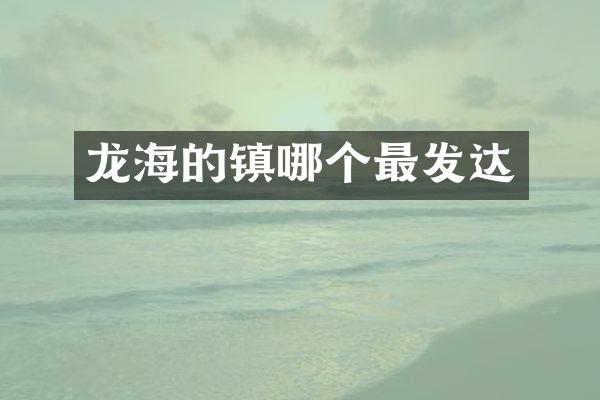 龙海的镇哪个最发达