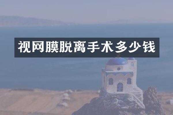 视网膜脱离手术多少钱