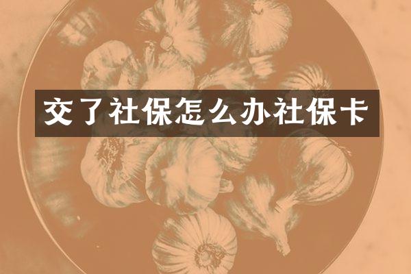 交了社保怎么办社保卡