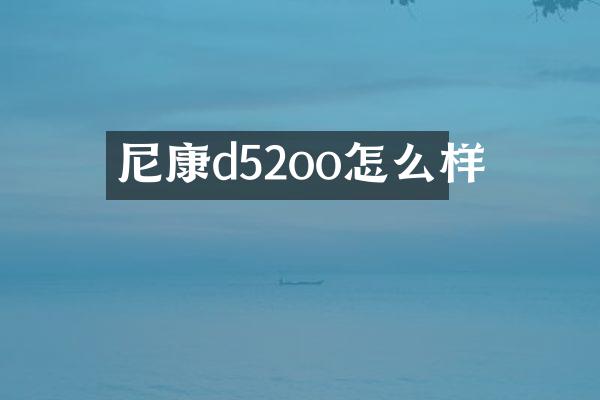 尼康d52oo怎么样