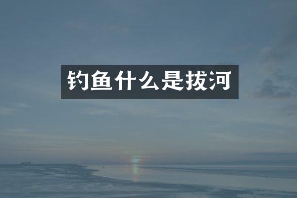 钓鱼什么是拔河