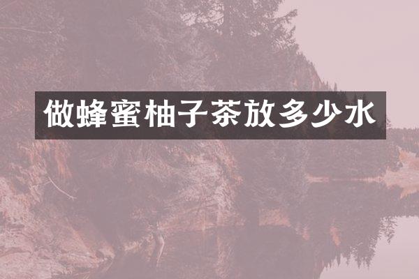 做蜂蜜柚子茶放多少水