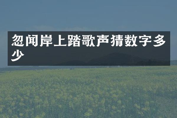 忽闻岸上踏歌声猜数字多少
