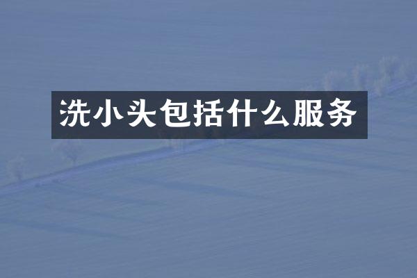 洗小头包括什么服务
