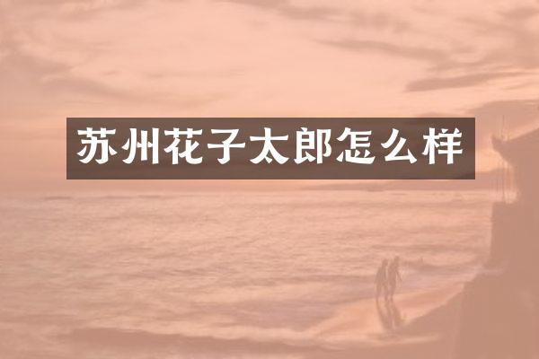 苏州花子太郎怎么样