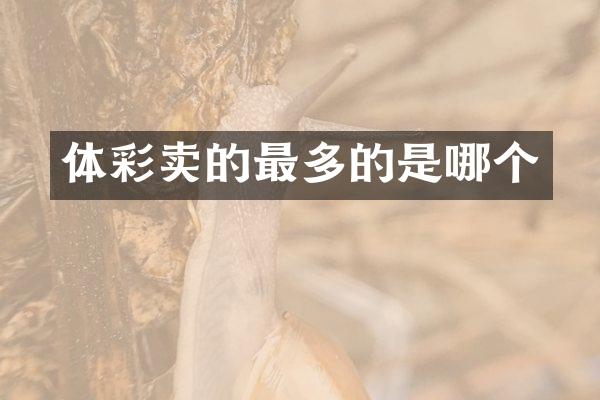 体彩卖的最多的是哪个