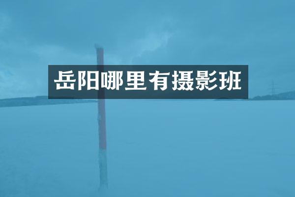 岳阳哪里有摄影班