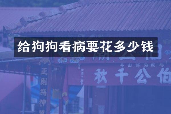 给狗狗看病要花多少钱