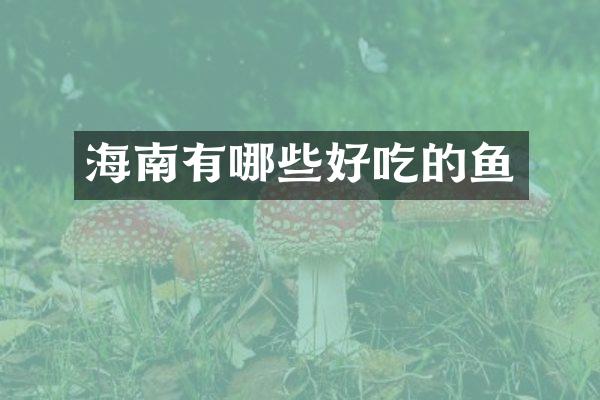 海南有哪些好吃的鱼