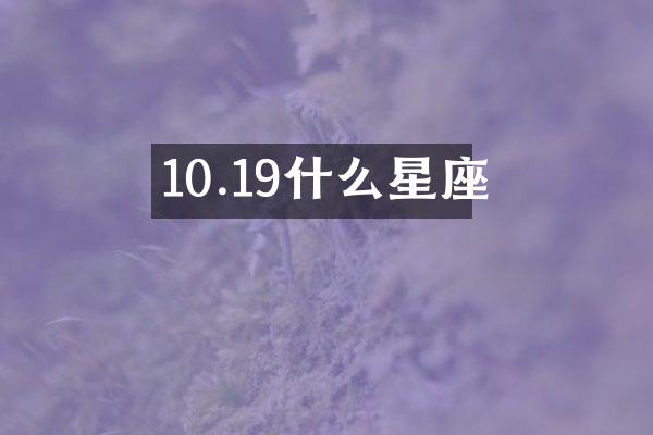 10.19什么星座