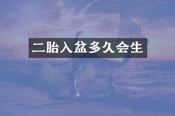 二胎入盆多久会生