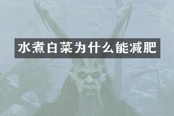 水煮白菜为什么能减肥
