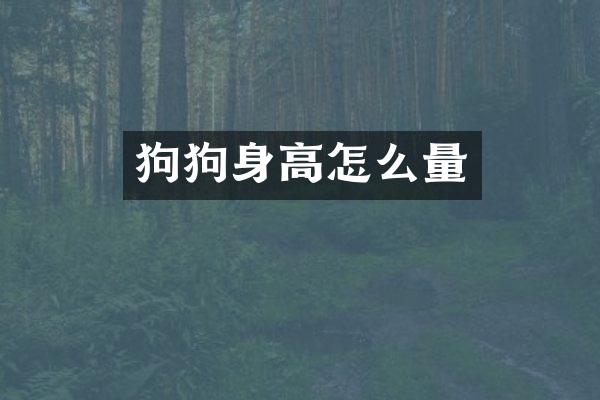 狗狗身高怎么量