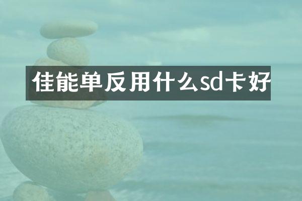 佳能单反用什么sd卡好