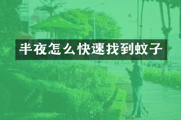 半夜怎么快速找到蚊子