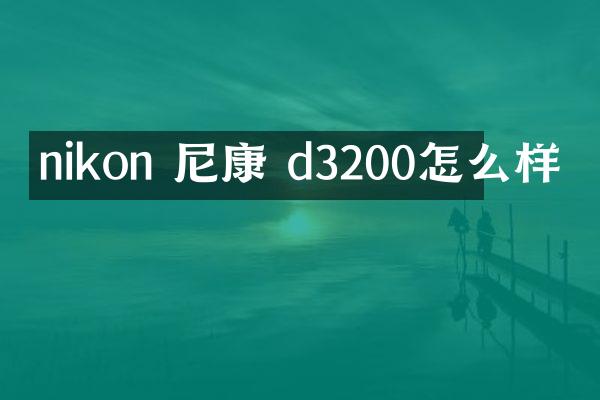 nikon 尼康 d3200怎么样