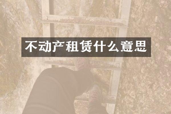 不动产租赁什么意思