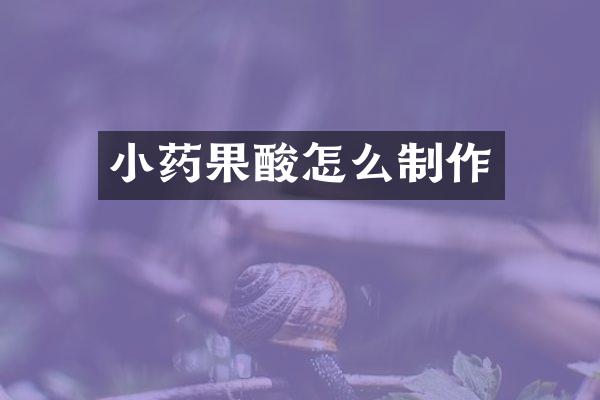 小药果酸怎么制作