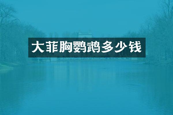 大菲胸鹦鹉多少钱