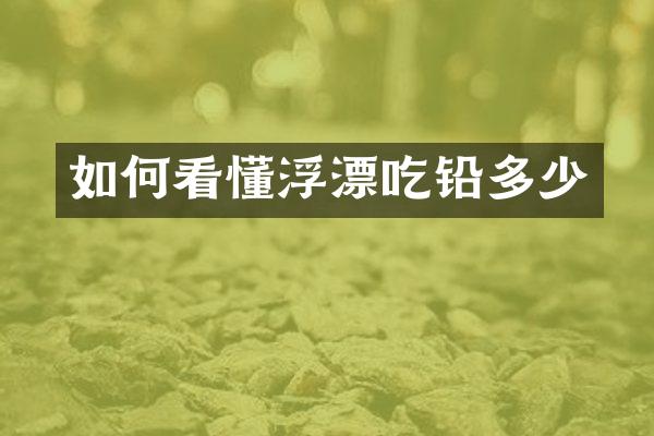 如何看懂浮漂吃铅多少