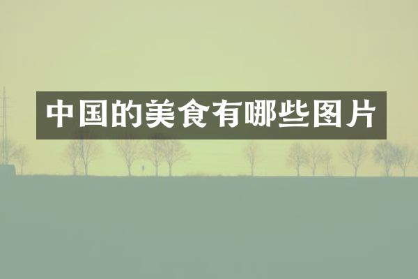 中国的美食有哪些图片