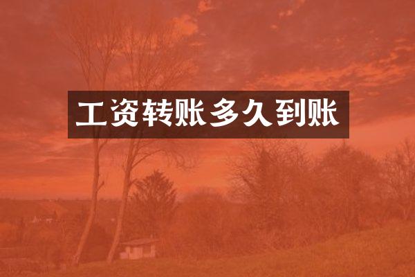 工资转账多久到账