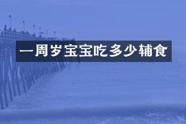 一周岁宝宝吃多少辅食