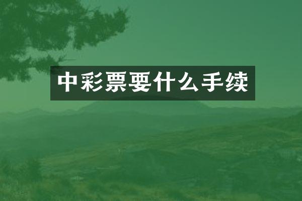 中彩票要什么手续