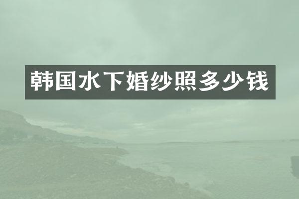 韩国水下婚纱照多少钱