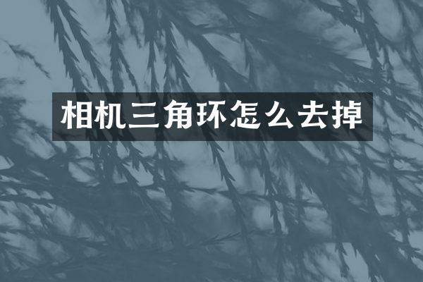 相机三角环怎么去掉