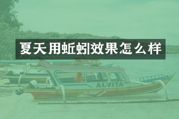 夏天用蚯蚓效果怎么样