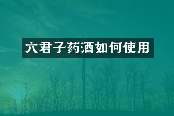 六君子药酒如何使用