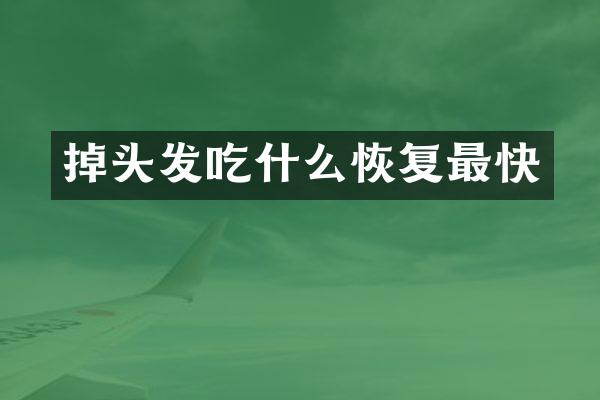 掉头发吃什么恢复最快