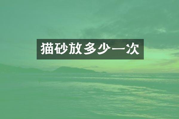猫砂放多少一次