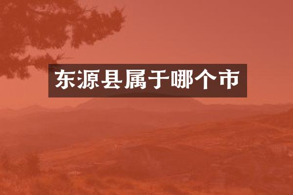 东源县属于哪个市